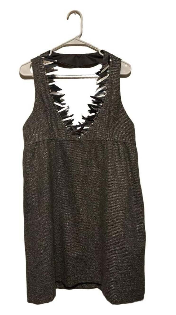 Anna Sui for Target 20th Anniversary Collection Grey Metallic Embellished V-Neck